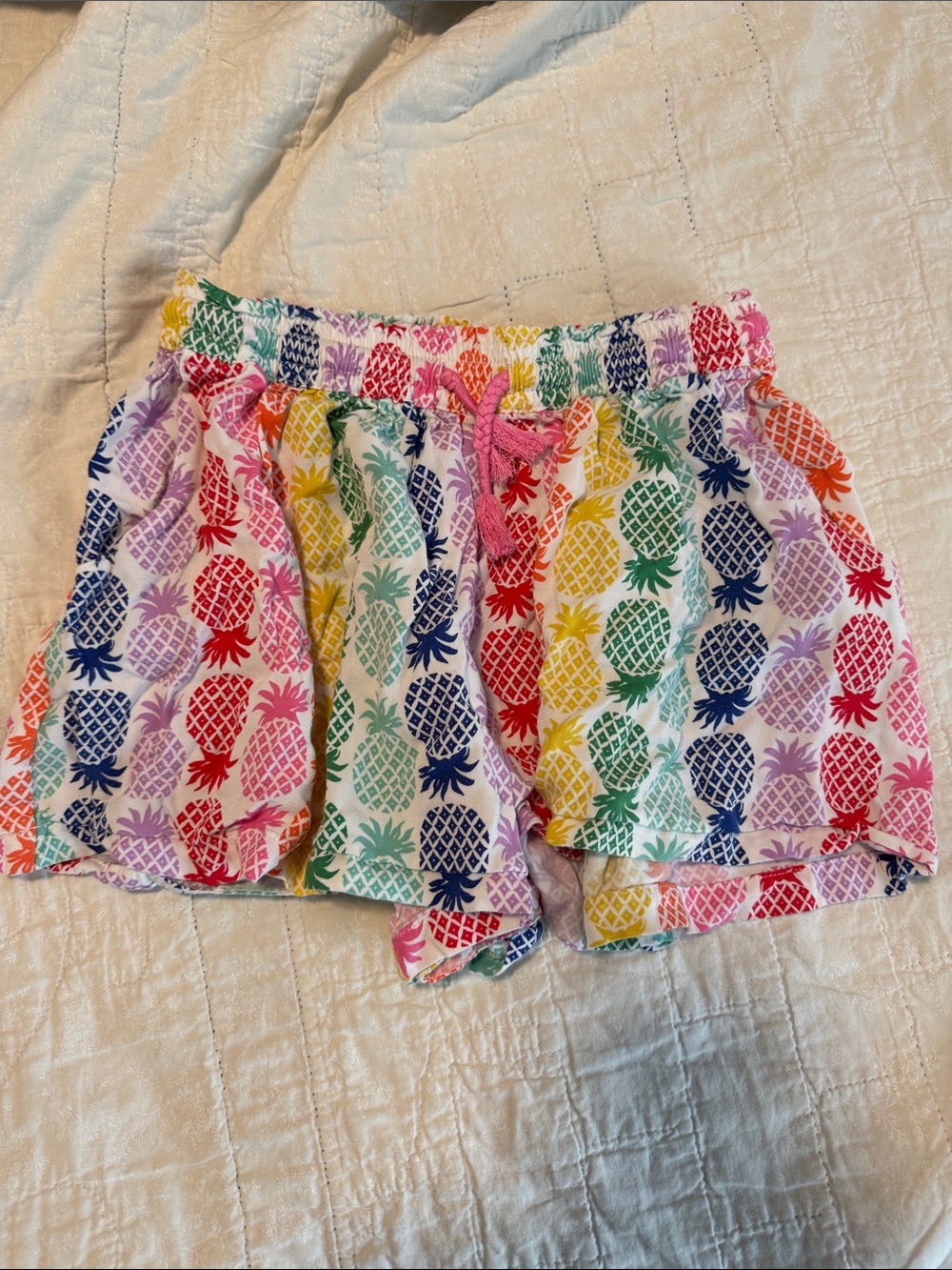 Boden Pineapple Print Girls' Flowy Shorts